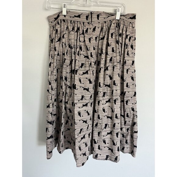 Bettie Page by Coral Jade Halloween Black Cat Circle Swing Skirt w/pockets Sz XL - Picture 2 of 5